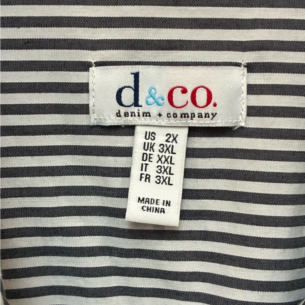 New Striped Shirt with Red Floral Embroidery - Picture 3 of 4